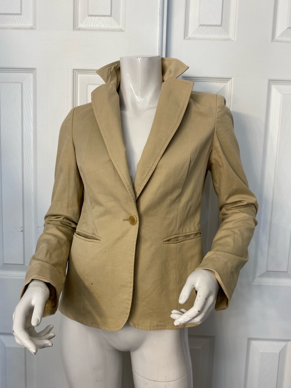 ‼️Made in Italy Women's Beige Single-Button Tailored Blazer